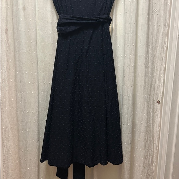 Banana Republic Dress Women’s 6 Navy Eyelet Wrap Cotton Floral Embroidered - Picture 9 of 15